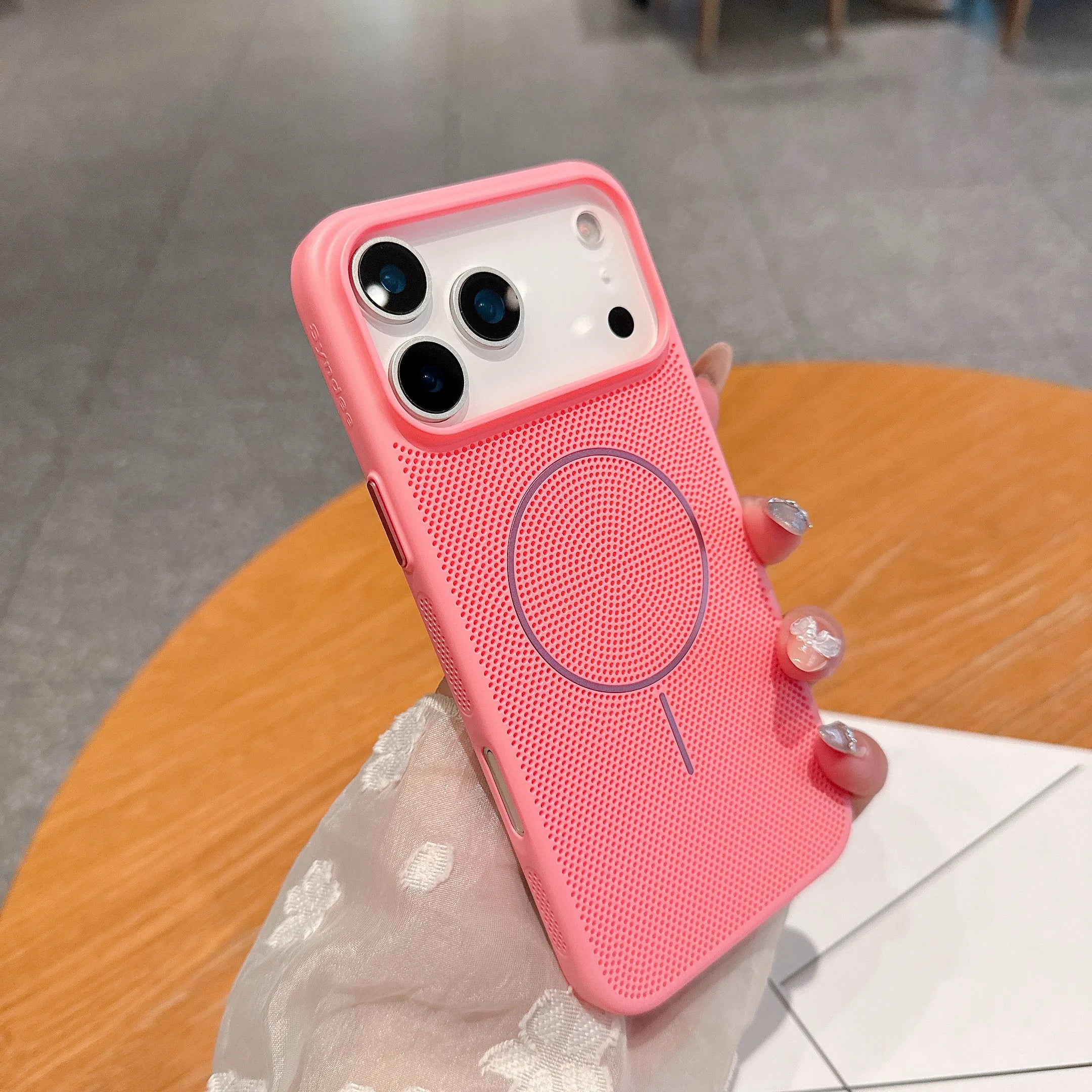 Cooling Heat Dissipation Mesh MagSafe Case for iPhone 17 / 16 / 15 Pro Max, Plus & Air – Wireless Charging Cover