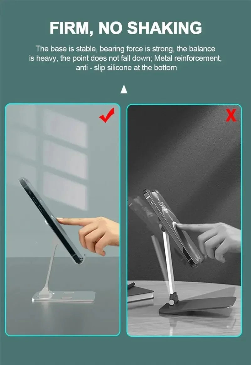 Universal Aluminum Alloy Adjustable Tablet & Phone Stand – Foldable Desktop Holder for iPad & Mobile Devices
