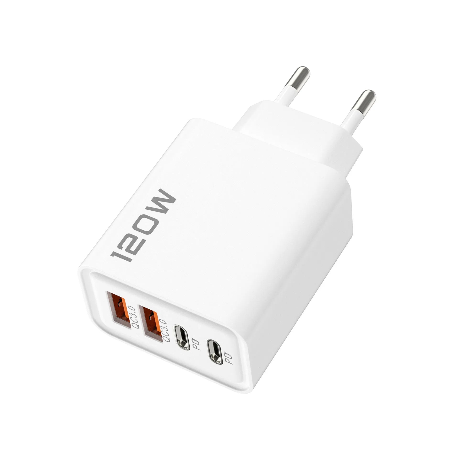 120W 4-Port USB-C PD Fast Charger – Quick Charge 3.0 Adapter for iPhone, Samsung, Xiaomi & More