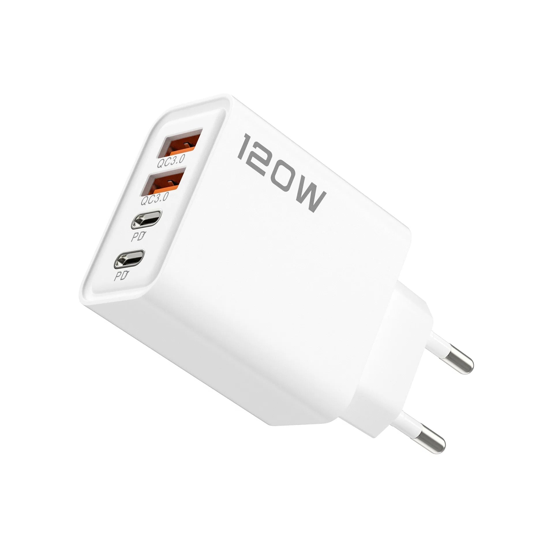 120W 4-Port USB-C PD Fast Charger – Quick Charge 3.0 Adapter for iPhone, Samsung, Xiaomi & More