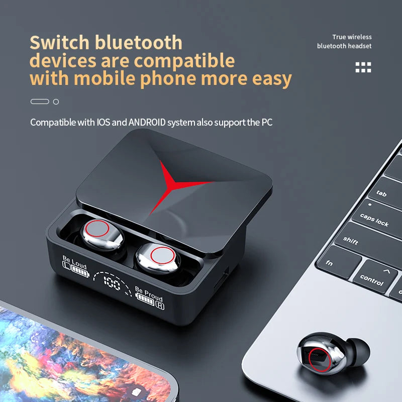 Original TWS M90 Wireless Earbuds – Bluetooth 5.3 Gaming Headphones with Mic for iPhone & Xiaomi