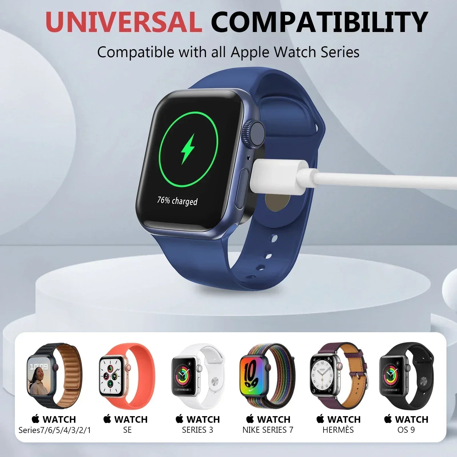 Portable Mini Wireless Charger for Apple Watch – Series 1–10 Ultra & SE