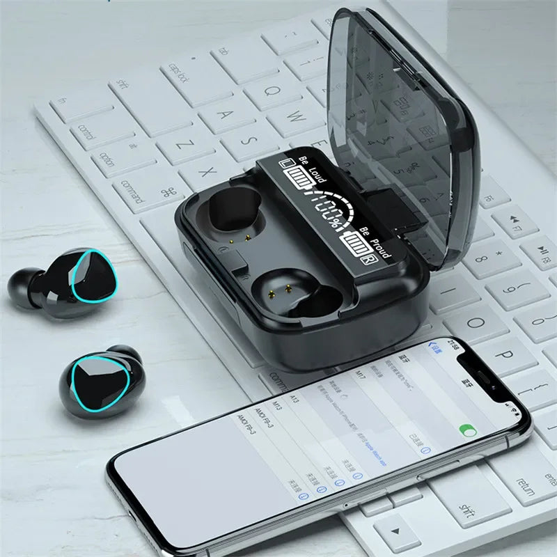 M10 TWS Bluetooth Earbuds – 9D Stereo Wireless Headphones with 3500mAh Charging Case & Mic, Waterproof Sports Design