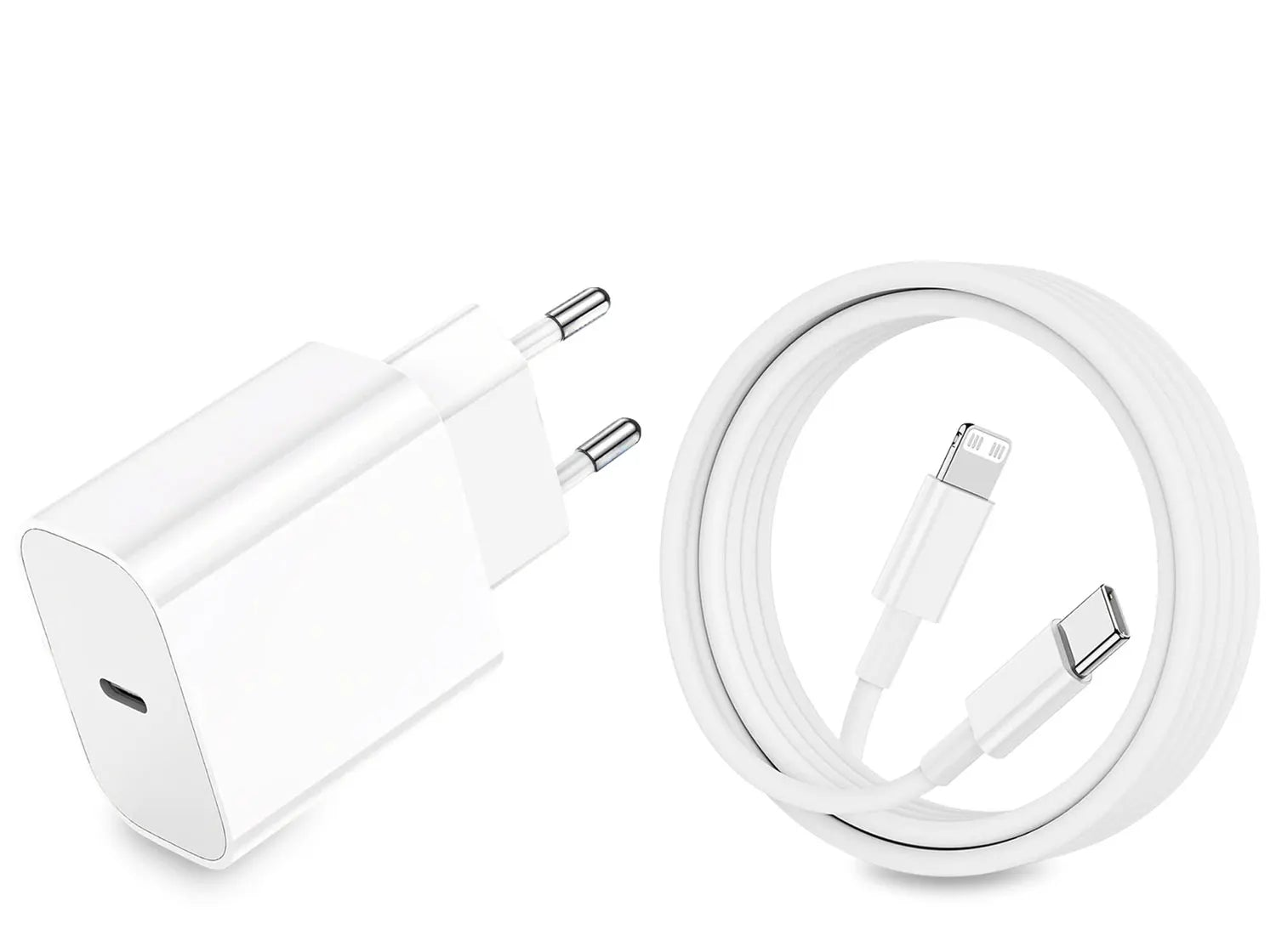 PD 20W Fast Charger with Type-C Cable – Compatible with iPhone 14/13/12/11 Pro Max, XR, 8, 7, 6 Plus