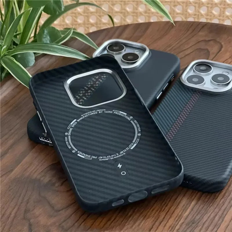 Carbon Fiber 3D MagSafe Case for iPhone 13/14/15/16 Pro Max