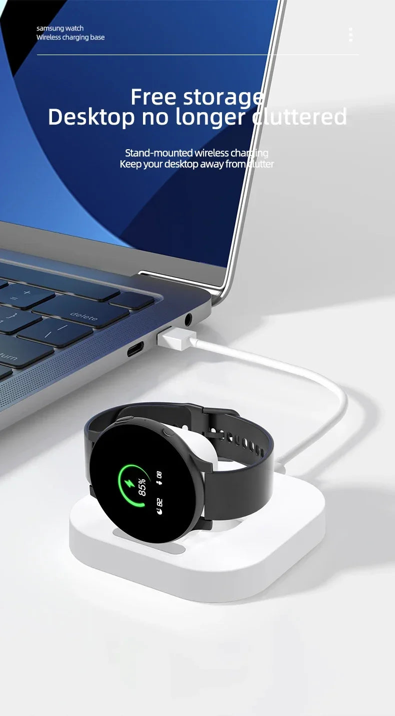 Wireless Charger Stand for Samsung Galaxy Watch 6/5/4/3 Pro – Type-C Fast Charging Dock (45mm/44mm/40mm/Classic/Active 2)