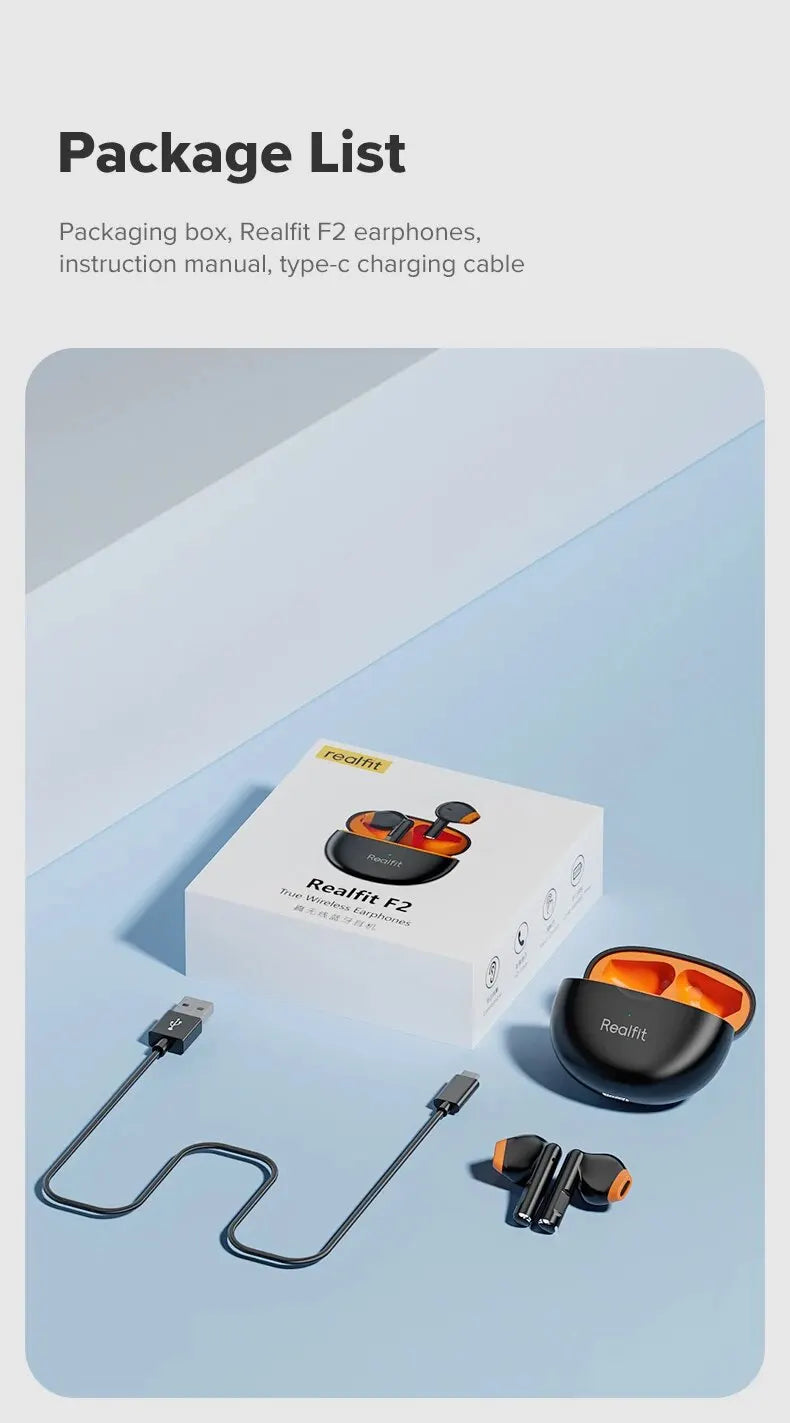 Realfit F2 TWS Wireless Earbuds – HiFi Bluetooth Earphones for Android (realme, Xiaomi)