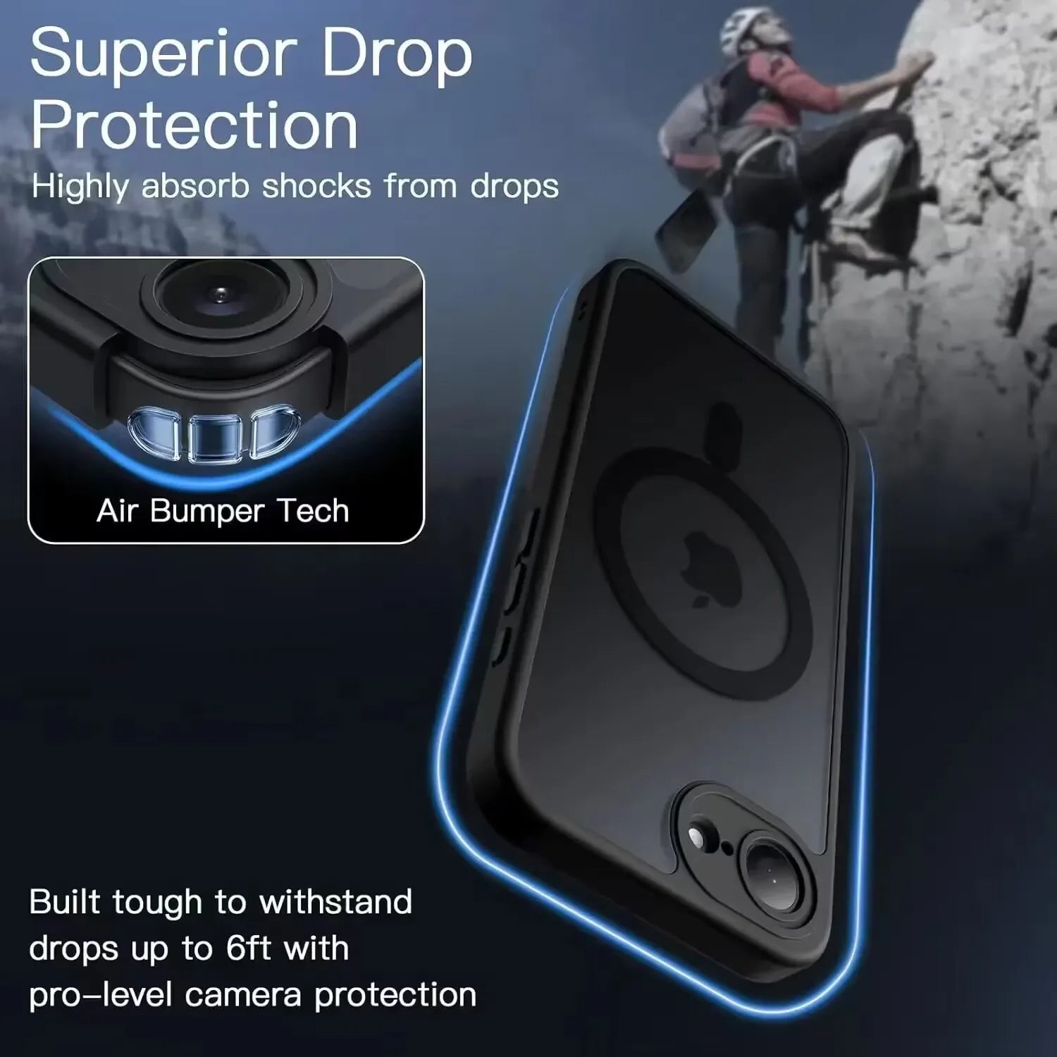 Luxury Matte Clear MagSafe Case for iPhone Air/17/17 Pro/17 Pro Max – Strap & Camera Protection