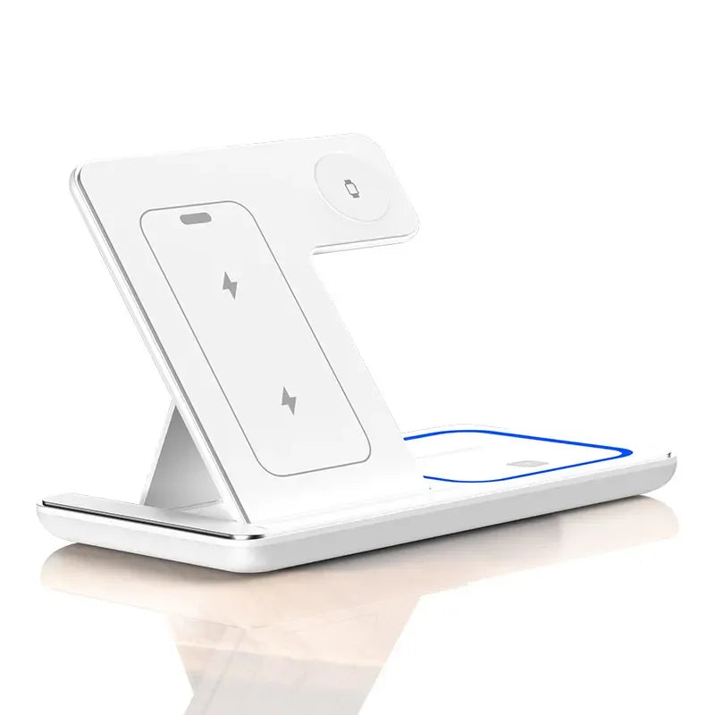 3-in-1 Foldable Wireless Charging Station – Fast Desktop Charger for iPhone 16–12, Apple Watch 10–6, and AirPods 3/2