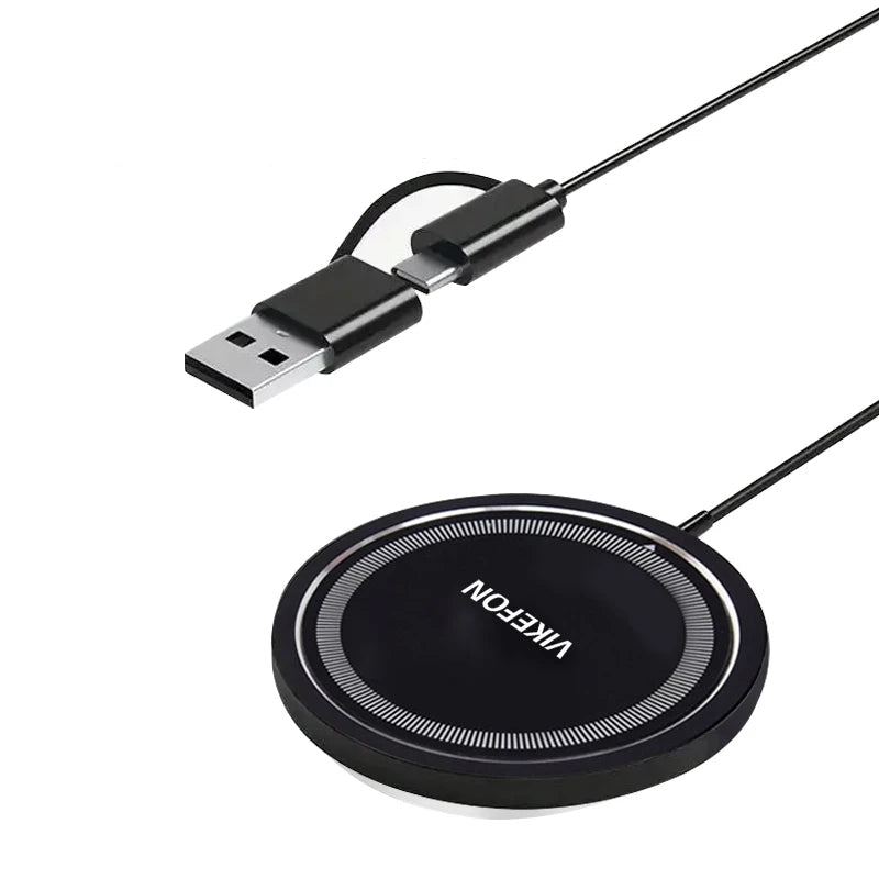 Magnetic Wireless Charger Stand – Fast Charging Pad for iPhone 16–12 Pro Max & AirPods with USB-A/PD Dock Station