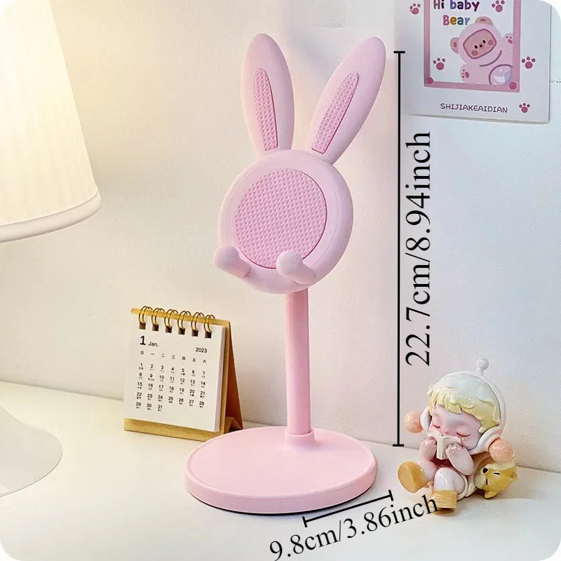 Cute Rabbit Adjustable Phone Stand – Liftable Desktop Holder & Phone Grip Accessory