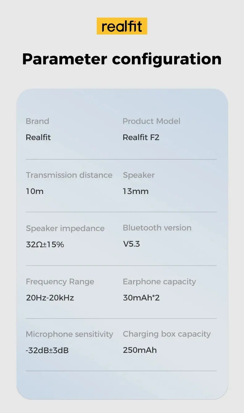 Realfit F2 TWS Wireless Earbuds – HiFi Bluetooth Earphones for Android (realme, Xiaomi)