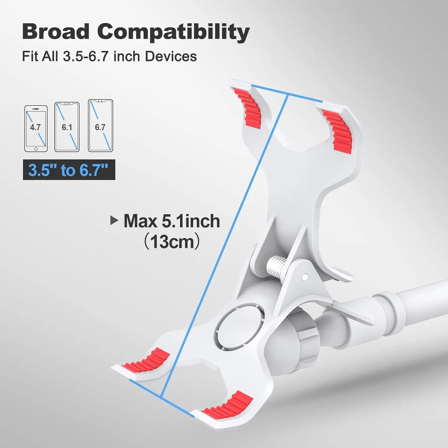 100cm Flexible Long Arm Phone Holder – 360° Clamp Mount for Bed, Desk & Car Headrest (Fits 3.5"–6.7" Phones)