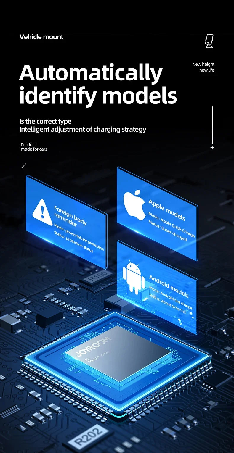 30W Infrared Induction Car Wireless Charger – Auto-Clamping Stand for iPhone 11–14 Pro Max & Samsung Galaxy S20/S21 Plus
