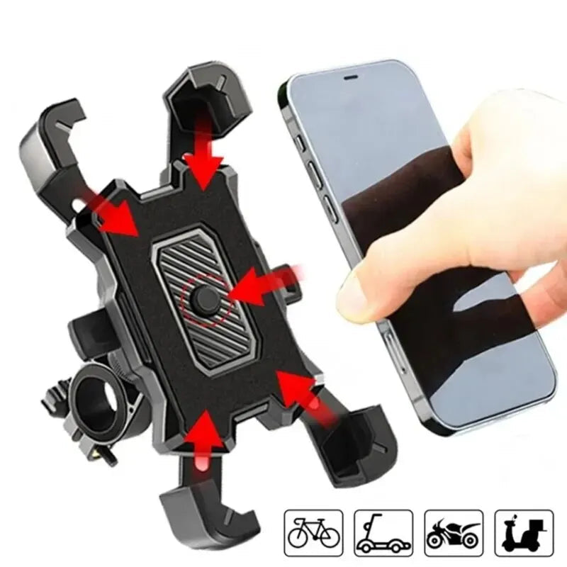 360° Rotatable Non-Slip Bike & Motorcycle Phone Holder – Universal Mount for iPhone, Xiaomi & Android