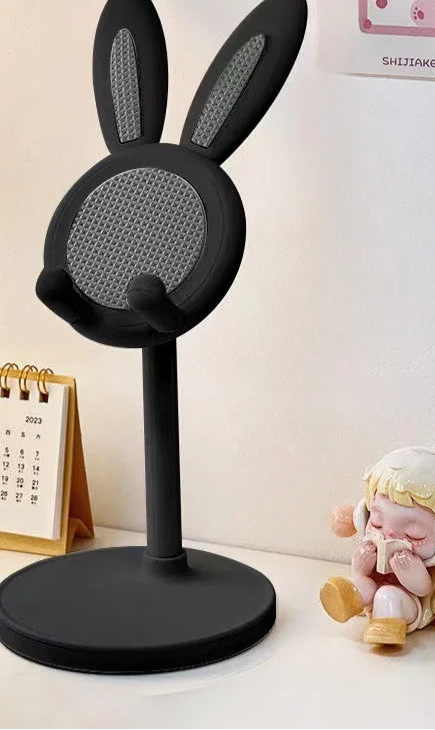 Cute Rabbit Adjustable Phone Stand – Liftable Desktop Holder & Phone Grip Accessory