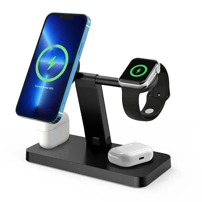 30W 3-in-1 Magnetic Wireless Charger Stand – Fast Charging Dock for iPhone 16–13, Apple Watch 8/7,