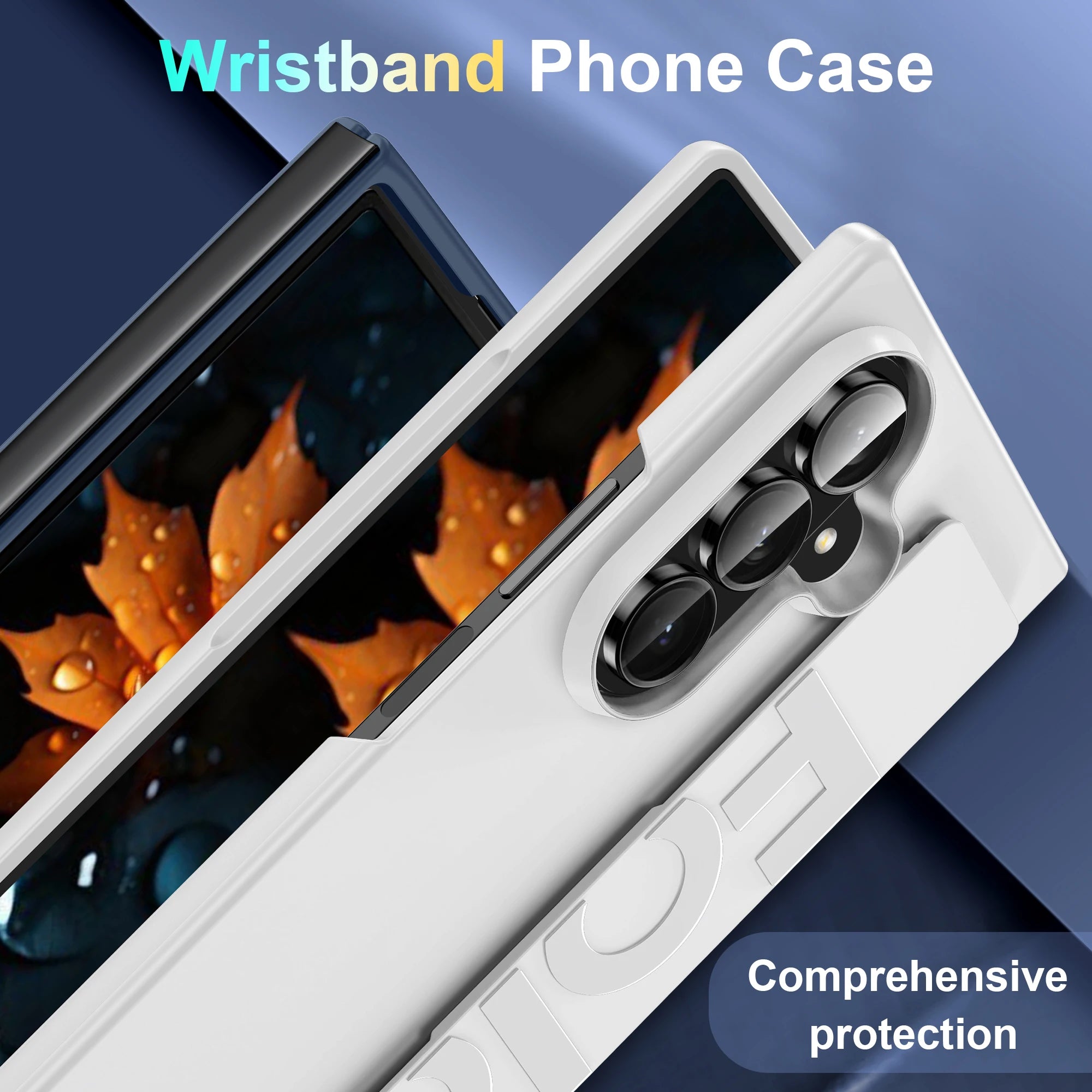 Samsung Galaxy Z Fold 7/6/5/4/3 Case with Wrist Strap– Shockproof Hard Back Cover