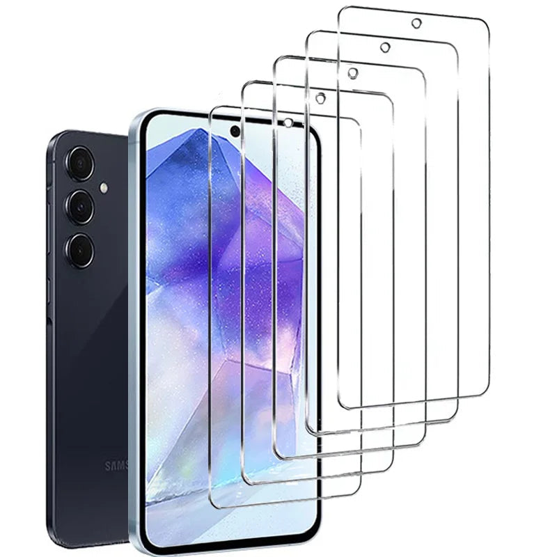 2Pcs Tempered Glass Screen Protector Samsung S21/S22/S23/S24/S25 Ultra, A55, A54, A35, S23 FE
