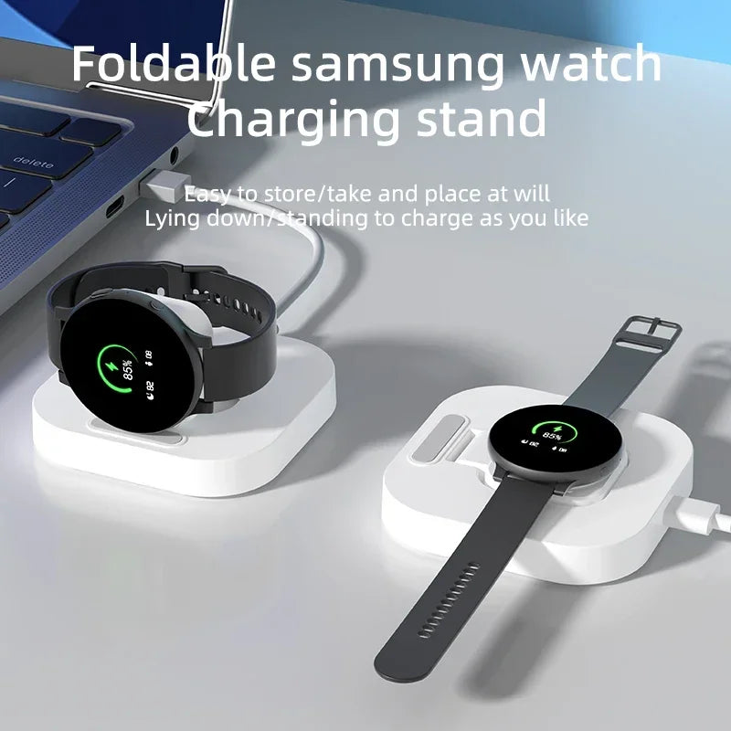Wireless Charger Stand for Samsung Galaxy Watch 6/5/4/3 Pro – Type-C Fast Charging Dock (45mm/44mm/40mm/Classic/Active 2)