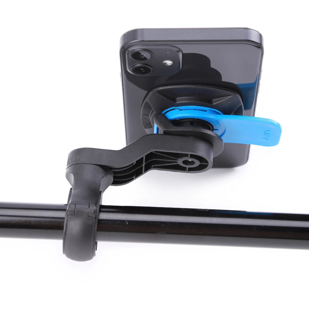 Motorcycle Phone Holder – Quad Lock Style with Shock Absorber & Vibration Damper for MTB & Road Bikes