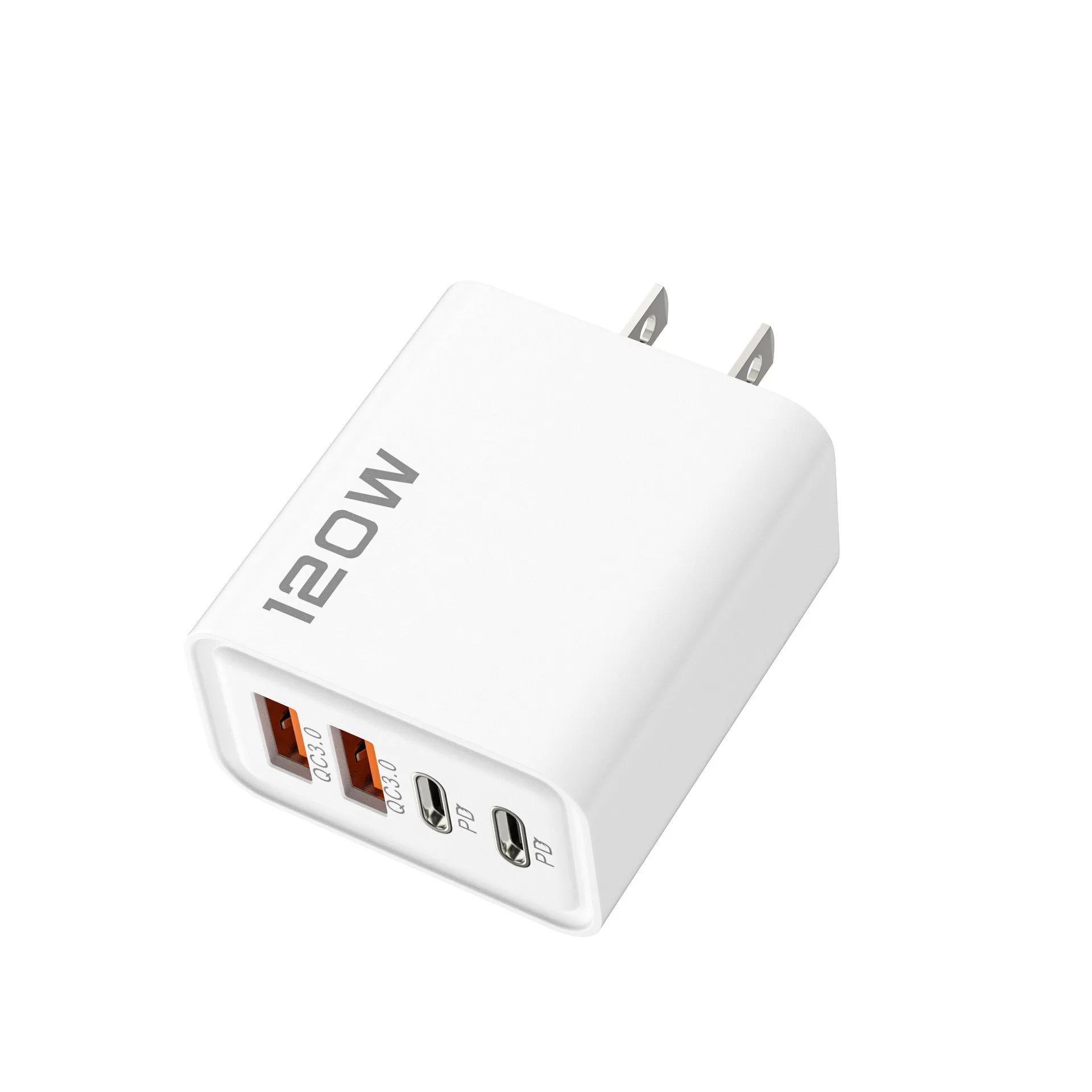 120W 4-Port USB-C PD Fast Charger – Quick Charge 3.0 Adapter for iPhone, Samsung, Xiaomi & More