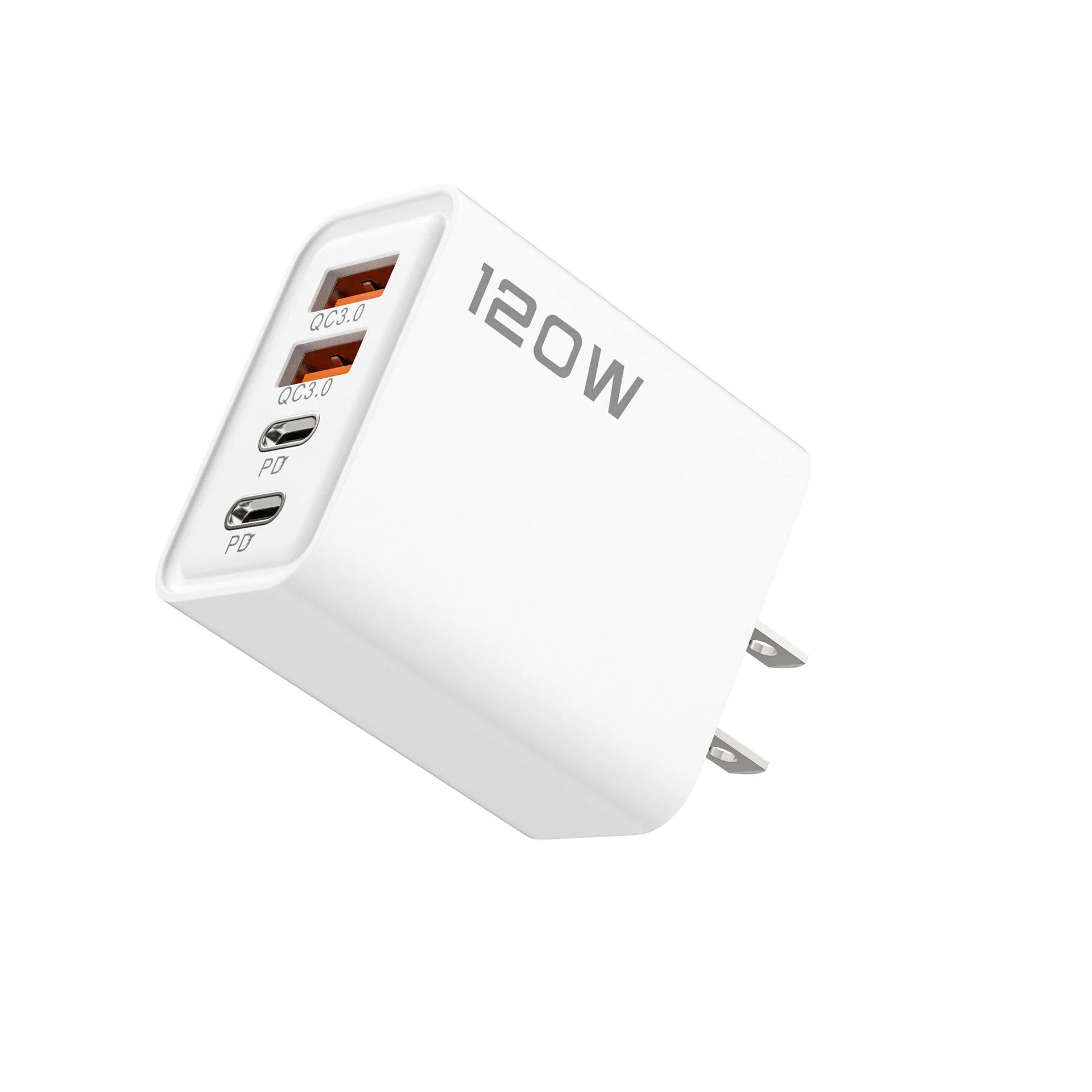 120W 4-Port USB-C PD Fast Charger – Quick Charge 3.0 Adapter for iPhone, Samsung, Xiaomi & More