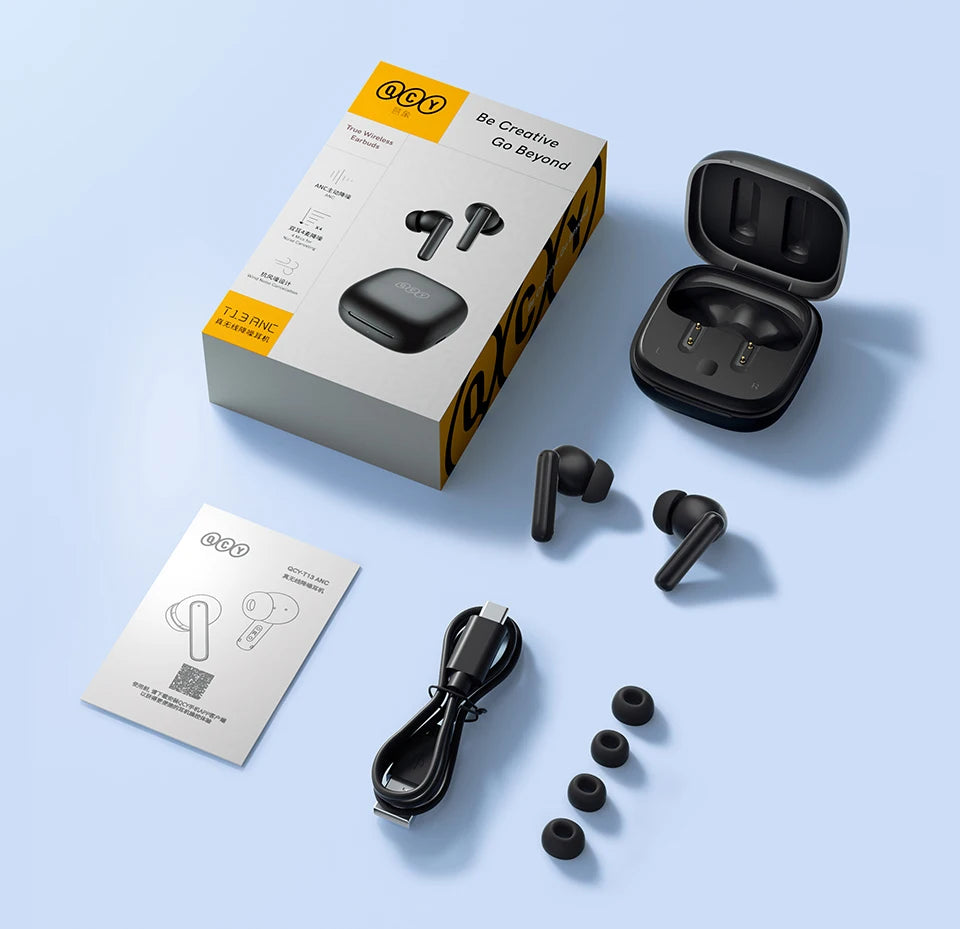 QCY T13 ANC Earbuds – Bluetooth 5.3, Fast Charge & Noise Cancellation