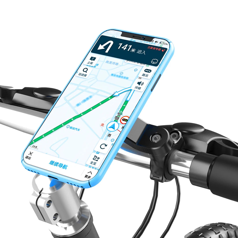 Motorcycle Phone Holder – Quad Lock Style with Shock Absorber & Vibration Damper for MTB & Road Bikes