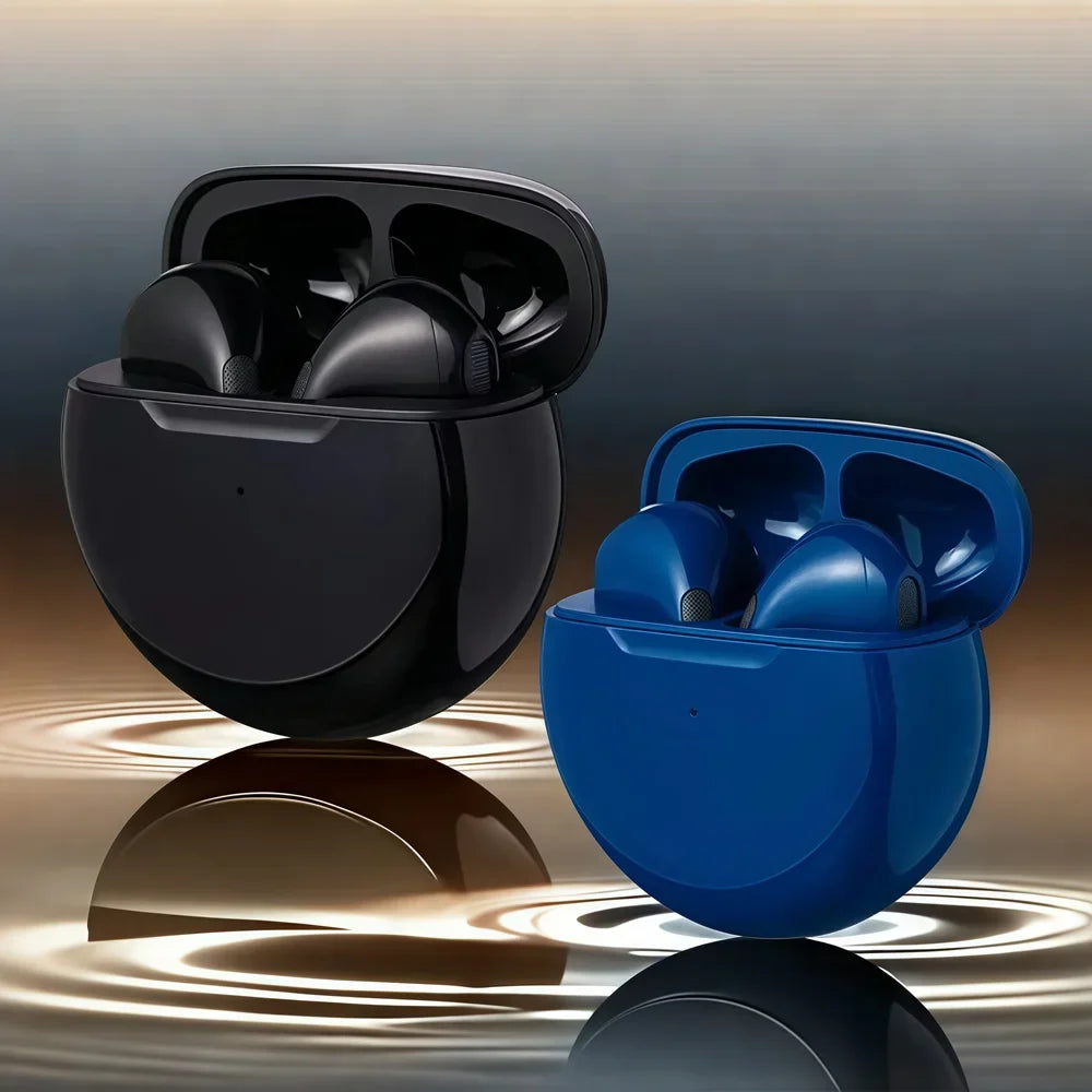 Pro 6 TWS Wireless Earphones – Bluetooth Headphones with Mic for iPhone, Xiaomi & Sports Use