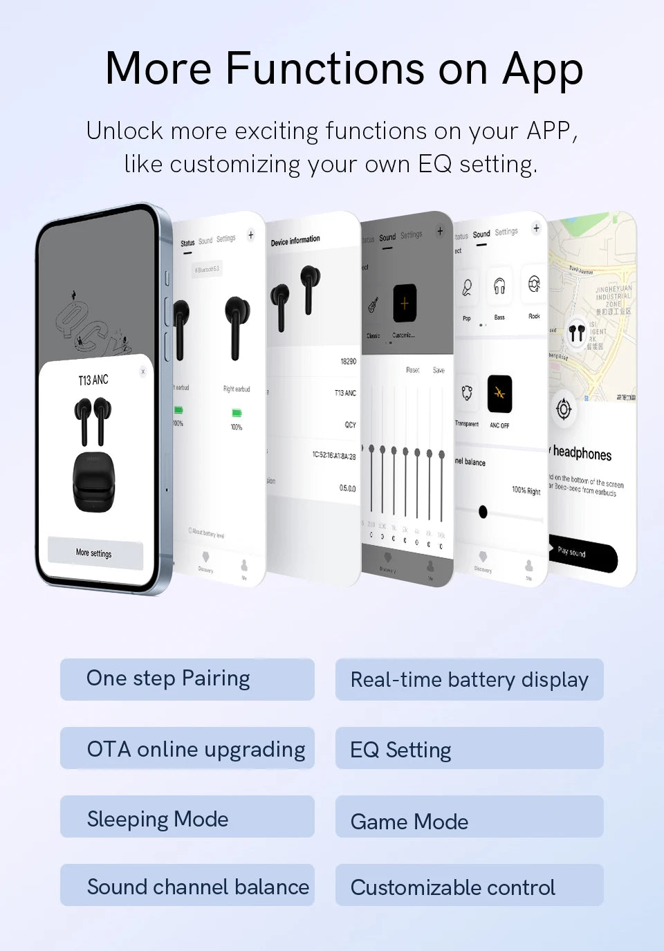 QCY T13 ANC Earbuds – Bluetooth 5.3, Fast Charge & Noise Cancellation