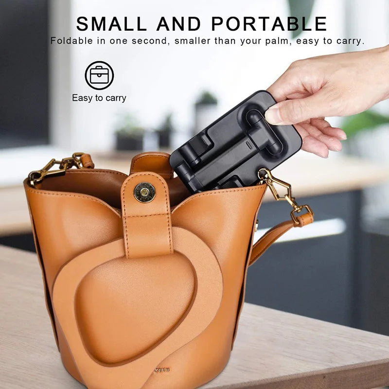 Foldable ABS Desktop Phone & Tablet Stand – Adjustable Bracket for iPhone 15/16, iPad, Android & More