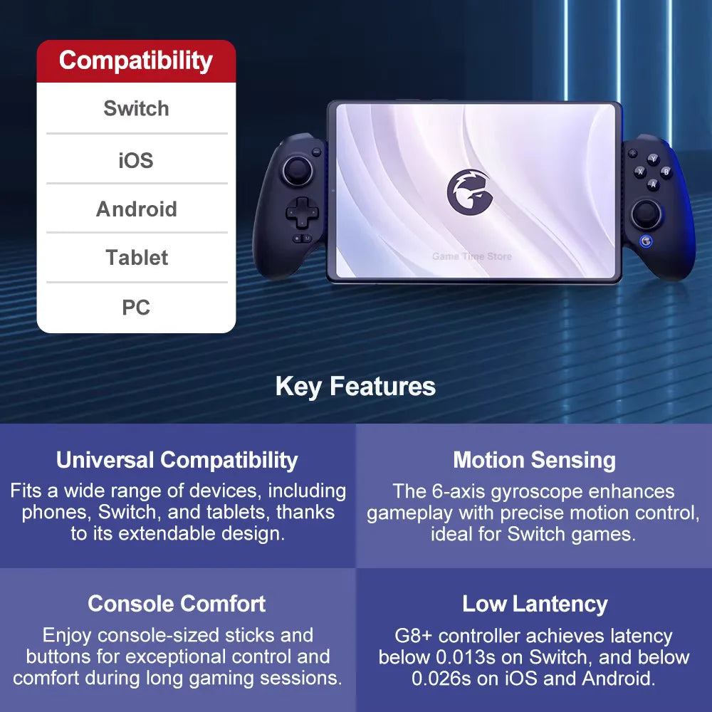 GameSir G8 Galileo+ Wireless Controller – Bluetooth Gamepad for iOS, Android, Nintendo Switch, PC & Mobile Gaming