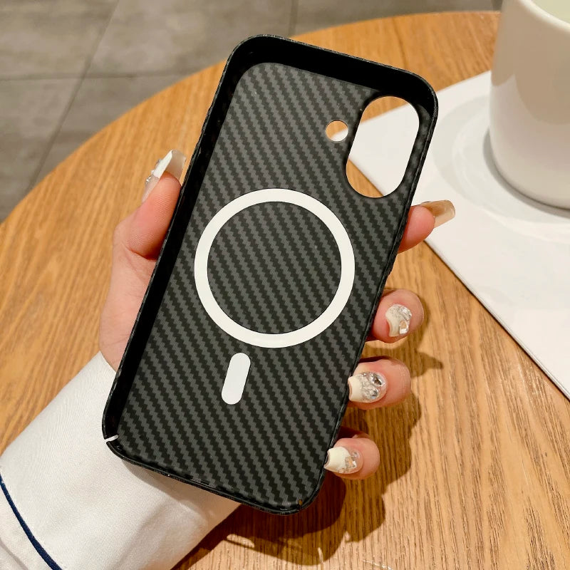 MagSafe Carbon Fiber Case iPhone 12–16 Pro Max
