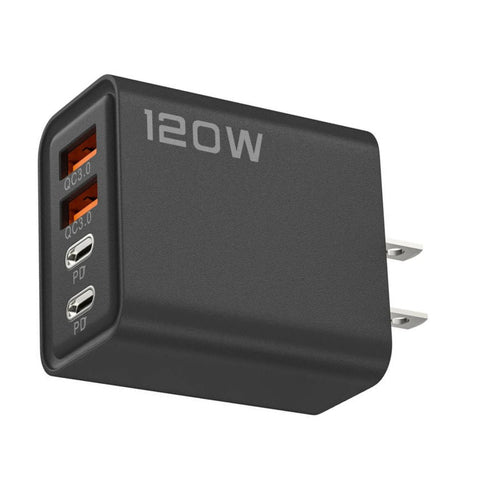 120W 4-Port USB-C PD Fast Charger – Quick Charge 3.0 Adapter for iPhone, Samsung, Xiaomi & More